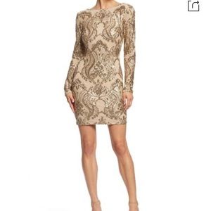 Dress The Population Lola Gold Sequin Dress